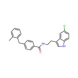 Cc1ccccc1Cc1ccc(C(=O)NCCc2c[nH]c3ccc(Cl)cc23)cc1 ZINC000216051976