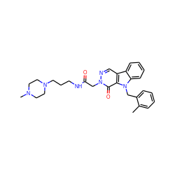 Cc1ccccc1Cn1c2ccccc2c2cnn(CC(=O)NCCCN3CCN(C)CC3)c(=O)c21 ZINC000020415785