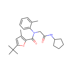 Cc1ccccc1N(CC(=O)NC1CCCC1)C(=O)c1oc(C(C)(C)C)cc1C ZINC000001361052