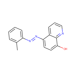 Cc1ccccc1N=Nc1ccc(O)c2ncccc12 ZINC000253960873