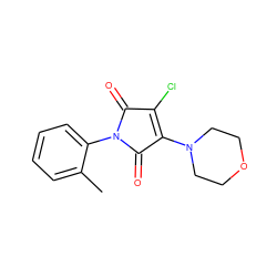 Cc1ccccc1N1C(=O)C(Cl)=C(N2CCOCC2)C1=O ZINC000000076952