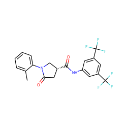 Cc1ccccc1N1C[C@H](C(=O)Nc2cc(C(F)(F)F)cc(C(F)(F)F)c2)CC1=O ZINC000220661199