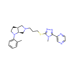 Cc1ccccc1N1CC[C@H]2CN(CCCSc3nnc(-c4cnccn4)n3C)C[C@H]21 ZINC000653723237