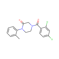 Cc1ccccc1N1CCN(C(=O)c2ccc(Cl)cc2Cl)CC1=O ZINC000059278074