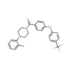 Cc1ccccc1N1CCN(C(=O)c2ccc(Oc3ccc(C(F)(F)F)cn3)cc2)CC1 ZINC000004106482