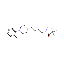 Cc1ccccc1N1CCN(CCCCN2CSC(C)(C)C2=O)CC1 ZINC000013759354