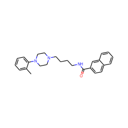 Cc1ccccc1N1CCN(CCCCNC(=O)c2ccc3ccccc3c2)CC1 ZINC000653695832