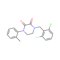 Cc1ccccc1N1CCN(Cc2c(F)cccc2Cl)C(=O)C1=O ZINC000095565063