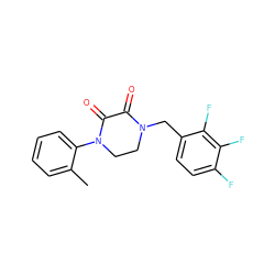 Cc1ccccc1N1CCN(Cc2ccc(F)c(F)c2F)C(=O)C1=O ZINC000095565457