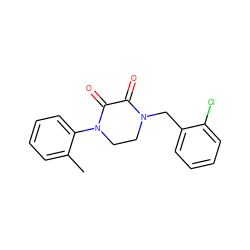 Cc1ccccc1N1CCN(Cc2ccccc2Cl)C(=O)C1=O ZINC000095565599