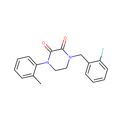 Cc1ccccc1N1CCN(Cc2ccccc2F)C(=O)C1=O ZINC000095566122