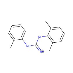 Cc1ccccc1NC(=N)Nc1c(C)cccc1C ZINC000026485565