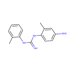 Cc1ccccc1NC(=N)Nc1ccc(N)cc1C ZINC000026488273