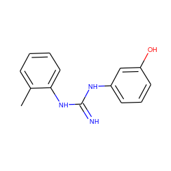 Cc1ccccc1NC(=N)Nc1cccc(O)c1 ZINC000026491379