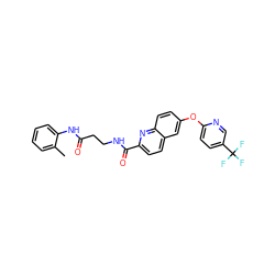 Cc1ccccc1NC(=O)CCNC(=O)c1ccc2cc(Oc3ccc(C(F)(F)F)cn3)ccc2n1 ZINC001772577619