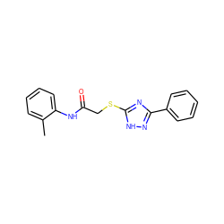 Cc1ccccc1NC(=O)CSc1nc(-c2ccccc2)n[nH]1 ZINC000003550412