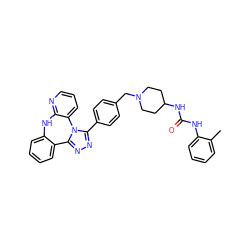 Cc1ccccc1NC(=O)NC1CCN(Cc2ccc(-c3nnc4n3-c3cccnc3Nc3ccccc3-4)cc2)CC1 ZINC000096174111