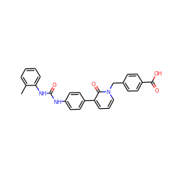 Cc1ccccc1NC(=O)Nc1ccc(-c2cccn(Cc3ccc(C(=O)O)cc3)c2=O)cc1 ZINC000014963413