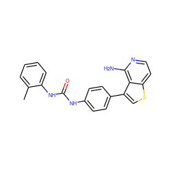 Cc1ccccc1NC(=O)Nc1ccc(-c2csc3ccnc(N)c23)cc1 ZINC000028703834