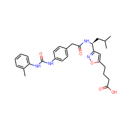 Cc1ccccc1NC(=O)Nc1ccc(CC(=O)N[C@@H](CC(C)C)c2cc(CCCC(=O)O)on2)cc1 ZINC000026578307