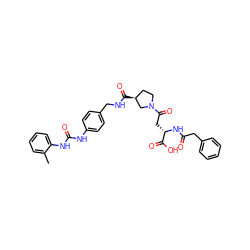 Cc1ccccc1NC(=O)Nc1ccc(CNC(=O)[C@H]2CCN(C(=O)C[C@H](NC(=O)Cc3ccccc3)C(=O)O)C2)cc1 ZINC000103266054