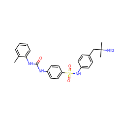 Cc1ccccc1NC(=O)Nc1ccc(S(=O)(=O)Nc2ccc(CC(C)(C)N)cc2)cc1 ZINC000049015625