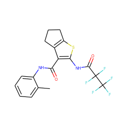 Cc1ccccc1NC(=O)c1c(NC(=O)C(F)(F)C(F)(F)F)sc2c1CCC2 ZINC001772653358