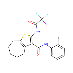 Cc1ccccc1NC(=O)c1c(NC(=O)C(F)(F)I)sc2c1CCCCC2 ZINC001772573792