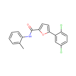 Cc1ccccc1NC(=O)c1ccc(-c2cc(Cl)ccc2Cl)o1 ZINC000000271348