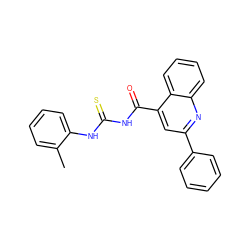 Cc1ccccc1NC(=S)NC(=O)c1cc(-c2ccccc2)nc2ccccc12 ZINC000000650501