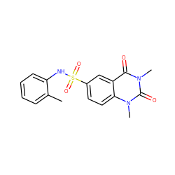 Cc1ccccc1NS(=O)(=O)c1ccc2c(c1)c(=O)n(C)c(=O)n2C ZINC000004619370