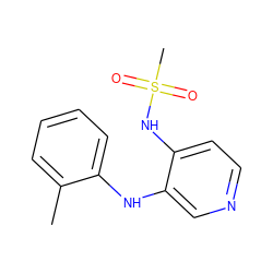 Cc1ccccc1Nc1cnccc1NS(C)(=O)=O ZINC000049000325