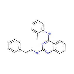 Cc1ccccc1Nc1nc(NCCc2ccccc2)nc2ccccc12 ZINC000013742272