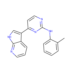 Cc1ccccc1Nc1nccc(-c2c[nH]c3ncccc23)n1 ZINC000036124438