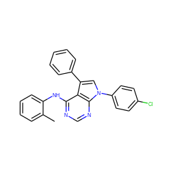 Cc1ccccc1Nc1ncnc2c1c(-c1ccccc1)cn2-c1ccc(Cl)cc1 ZINC000002974928