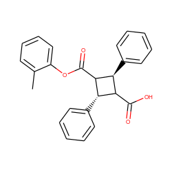 Cc1ccccc1OC(=O)C1[C@@H](c2ccccc2)C(C(=O)O)[C@@H]1c1ccccc1 ZINC000004832473