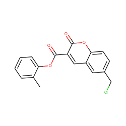 Cc1ccccc1OC(=O)c1cc2cc(CCl)ccc2oc1=O ZINC000013676418