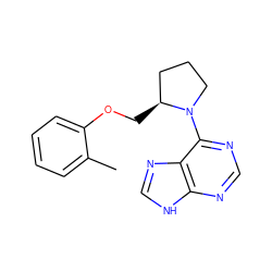 Cc1ccccc1OC[C@H]1CCCN1c1ncnc2[nH]cnc12 ZINC000034865717