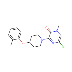 Cc1ccccc1OC1CCN(c2nc(Cl)cn(C)c2=O)CC1 ZINC000166448960