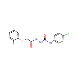 Cc1ccccc1OCC(=O)NNC(=O)Nc1ccc(Cl)cc1 ZINC000000130146