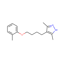 Cc1ccccc1OCCCCc1c(C)n[nH]c1C ZINC000002497227