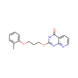 Cc1ccccc1OCCCOc1nc2ncccc2c(=O)[nH]1 ZINC000043177254