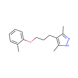 Cc1ccccc1OCCCc1c(C)n[nH]c1C ZINC000002497145