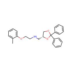 Cc1ccccc1OCCNC[C@@H]1COC(c2ccccc2)(c2ccccc2)O1 ZINC000049046222