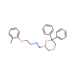 Cc1ccccc1OCCNC[C@H]1COCC(c2ccccc2)(c2ccccc2)O1 ZINC001772575412