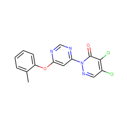 Cc1ccccc1Oc1cc(-n2ncc(Cl)c(Cl)c2=O)ncn1 ZINC000000385153