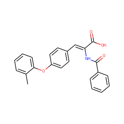 Cc1ccccc1Oc1ccc(/C=C(\NC(=O)c2ccccc2)C(=O)O)cc1 ZINC000028520780