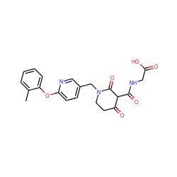 Cc1ccccc1Oc1ccc(CN2CCC(=O)C(C(=O)NCC(=O)O)C2=O)cn1 ZINC000208168844