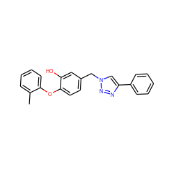 Cc1ccccc1Oc1ccc(Cn2cc(-c3ccccc3)nn2)cc1O ZINC000263621011