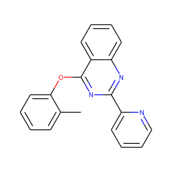 Cc1ccccc1Oc1nc(-c2ccccn2)nc2ccccc12 ZINC000000520867